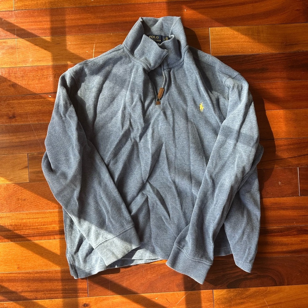 Ralph Lauren Gray Sweater with Yellow Logo Tag